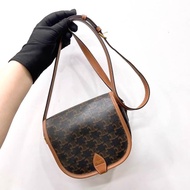 Celine 凱旋門老花 folco 馬鞍包