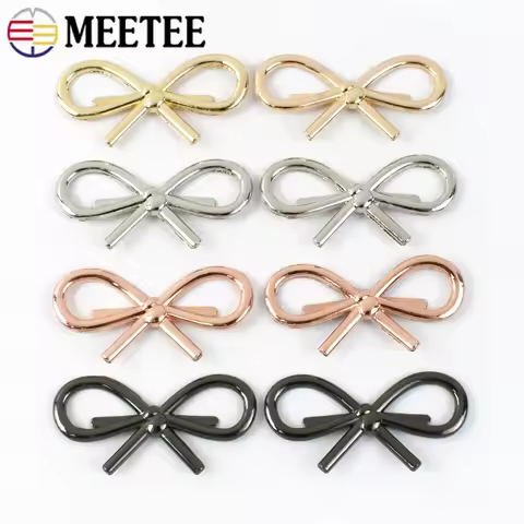 Meetee 5/10/20Pc 44*22mm Bow Shoes Buckle Metal Bags Clothing Decor Buckles DIY Leather Craft Luggag
