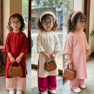 Modern Baby Girl Ao Dai Set 10-20kg Brocade Embossed Buttons Free Mane 旗袍 女童套裝 2025新款