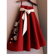 Autumn New Chinese Style Skirt This Year's Popular Skirt 2024 Fashion Benming Year Red Mid-Length Sk