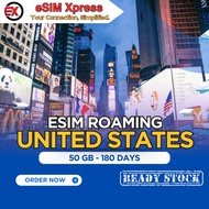 eSIM Amerika USA 50 GB Data | 180 Days | eSIM Roaming | eSIM Travel United States