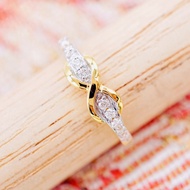 [ 📌พร้อมส่ง ] แหวนเพชรแท้ 💎 เพชรเบลเยี่ยมคัต น้ำ100 ทองคำแท้9K (ทอง37.5%) มีการ์ดรับประกัน [9KPRB111