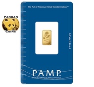 Pamp Suisse 9999 Gold Bar Rosa 1g , 1 gram