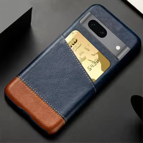 Pixel 7A 6A 8 Pro Case For Google Pixel 2 3 4 XL Capa Mixed Splice PU Leather Credit Card Cover For 