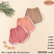 [JINRO] Set 3 Shorts For Boys And Girls From 3-24 Months Soft, Cool petit Absorbs Sweat 4-Way Stretch