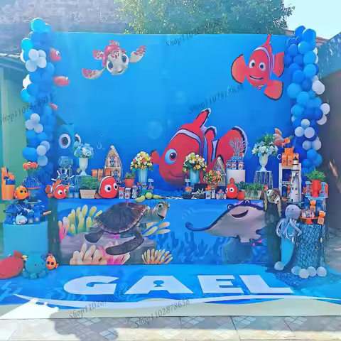Birthday Background Finding Nemo Marlin And Dory Theme For Kids Party Backdrop Photocall Underwater 