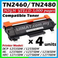 4x Toner TN2460 TN2480 TN-2480 TN2480XL Compatible For Brother HL-L2370DN HL-L2385DW DCP-L2550DW MFC