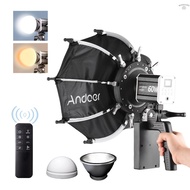 Andoer 60W Portable LED Video Light COB Photography Light 2800K-6800K Dimmable 9 FX Effects with Min