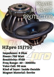 onderdil Speaker Komponen 15 Inch HZPRO 15J750 Coil 3.6 Inch 750 Wat