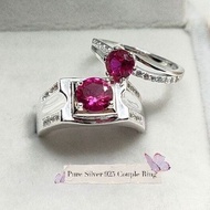 Couple Ring Pure Silver 925/Cincin Perak 925 (Batu crystal)