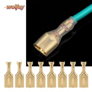 YOLANDA 100PCS Spade Connector, Brass Material Golden Female Spade Connector, Quick Connect 7.8mm Si