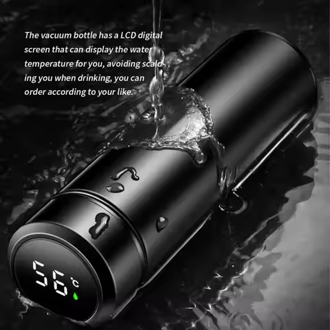 Stainless steel thermos bottle with digital temperature display, Intelligent temperature measurement