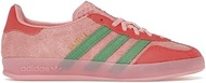 Adidas Gazelle Indoor Womens Sneaker Suede, Pink Spark Preloved Green, 6