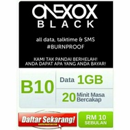 ONEXOX BLACK B10 POSTPAID CARRY FORWARD PLAN B10Black XOX RM10.00 FIRST MONTH BILL INCLUDED IN THIS PLAN