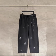 MQGP Chrome Hearts New Season Hand-Painted Leather Label Sweatpants Casual Pants for Men and Women