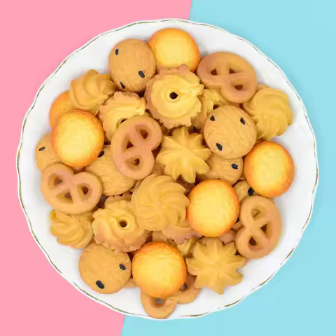 10pcs Fake Food Biscuits Resin Kawaii Miniature Accessories Scrapbooking Planar Resin Flatback Charm