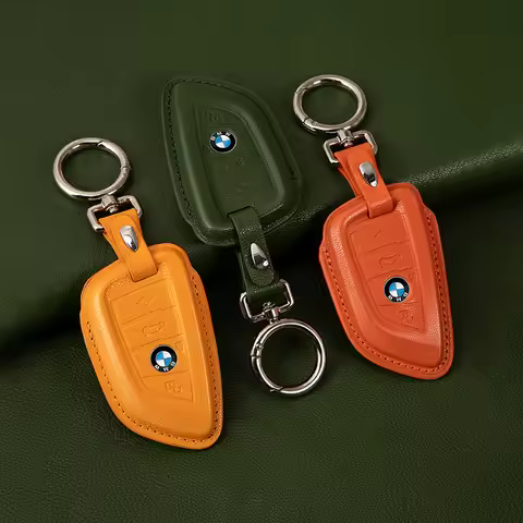 Genuine Leather Car Key Case Goat Skin Shell Bag Protective Cover for BMW X1/2/X3/X4/X5/X6/X7