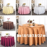 2.2M Round Pattern Table Cloth Cover Alas Meja Bulat Banquet Wedding Event Hotel Dining Decorate Cus