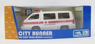 [ALIN] 596AAA 596 Alloy White Ambulance 119 First Ambulance Pull Back Car Alloy Car Flash Sound ST S