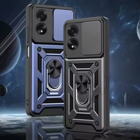 Armor Ring Holder Lens Protect Case For Oppo Realme C71 4G P3 A5 F29 Reno 13F 14 13 Pro Plus A59 A40