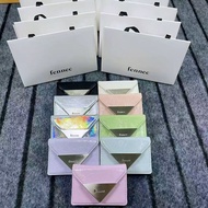 Korea Direct Mail ️ FENNEC CRINKLE TRIANGLE TRIPLE WALLET Patent Leather Classic Brand Coin Purse