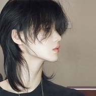 ۩♛♦Rambut palsu untuk lelaki dan wanita, rambut pendek, rambut lurus, kepala mullet ekor serigala se