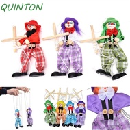 QUINTON Pull String Puppet Handmade Vintage Wooden Kids Toy Colorful Joint Activity Puppet