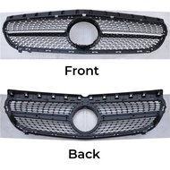 Diamond Style for Mercedes Benz B Class W246 B180 B200 2015 + Front bumper radiator Grille Black Sil