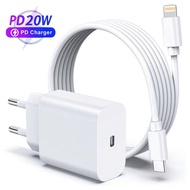 20W Fast Charger Set, EU Plug + 3.3FT/100cm Type C To Lightning Charging Cable, Compatible With IPho