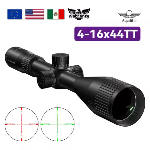 Aquilifer 4-16x44 AO Rifle Scope SFP Red Green Illuminated ED Glass Lightweight Hunting Scope for .2