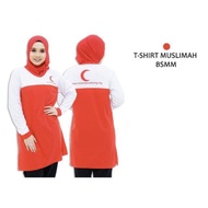 Baju Muslimah Plain T-Shirt Merah Plus Size Malaysia PBSM BSMM Muslimah Kokurikulum Safa School Unif