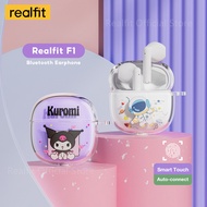 Realfit F1 Tai nghe bluetooth với dễ thương trường hợp mini Wirless Tai nghe nhét tai earbuds có mic