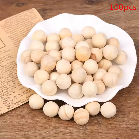100Pcs Natural Health Camphor Wood Balls Pest Control Organic Cedar Wood Ball for Clothes Storage Cl