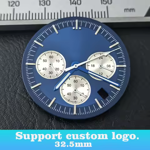 32.5mm Dial VK63 Dial VK63 Panda Dial Chronograph Electronic Multifunctio Luminous Dial VK63 Hands F