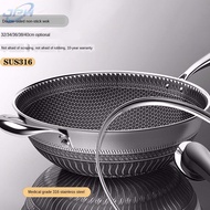 German 316 stainless steel wok non-stick pan large cooking household gas stove induction cooker set