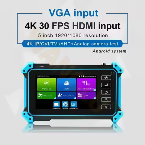 Auto HD IPC5100C Plus Full 8MP CVI TVI AHD Analog 6 IN 1 VGA & 4K HDMI Input With Cable Tracer POE I