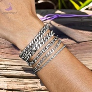 [jewelrybase] Cuban Link Chain Stainless Steel/Gold/ck Plated Bracelet For Men Women 7/8mm Width, 7.