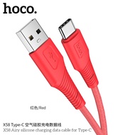 X58 HOCO AIRY SILICONE TYPE-C CHARGING DATA CABLE 3A (RED)
