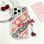 Cherry Love Flower Case For POCO C85 C85X C81X C81 C61 C71 C75 C65 X8 M8 Pro PC Red Bow Pendant Chai