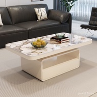 Rock Living Room New Style Board Coffee Table Rectangular Red Net Light Luxury Tea Table Modern Hous