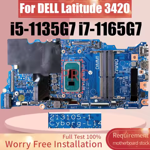 213105-1 For DELL Latitude 3420 Laptop Motherboard i5-1135G7 i7-1165G7 014WMV 03RT7P Notebook Mainbo
