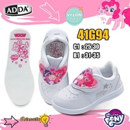 Adda รองเท้านักเรียนอนุบาลสีขาว ลาย little Pony มีไฟกระพริบไซส์25-35