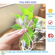 25cm short Micro USB charging cable, short charging cable for backup batteries