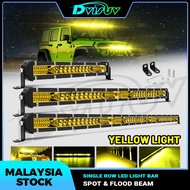 DVISUV Fog Light Yellow 10-50" Led Light Bar Lamp Spot Flood Combo Driving Beam Offroad Work Waterproof Jeep ATV Car SUV Motorcycle Truck 12V 24V