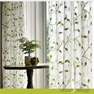 Curtain Langsir Foliage Polyester Curtain Langsir For Living Room Office Bedroom Home Decor Tirai Tingkap