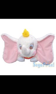 日本限定 迪士尼 正版 白色 小飛象 Dumbo 趴姿 娃娃 景品 SEGA 日版日貨