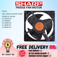 FRIDGE FAN MOTOR SHARP 125367JE-12Q-BU 125 x 20mm DC12V 0.22A 4 wire SJ-326MSS SJ-406M-SS SJ-366M-SS