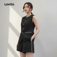 Lovito Refine Butang Depan Atas atau Bawah Wanita Elegan L133AD633