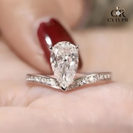 [CYTUPR] 3ct Moissanite Diamond Ring Crown Diamond Premium Engagement Proposal Diamond Ring