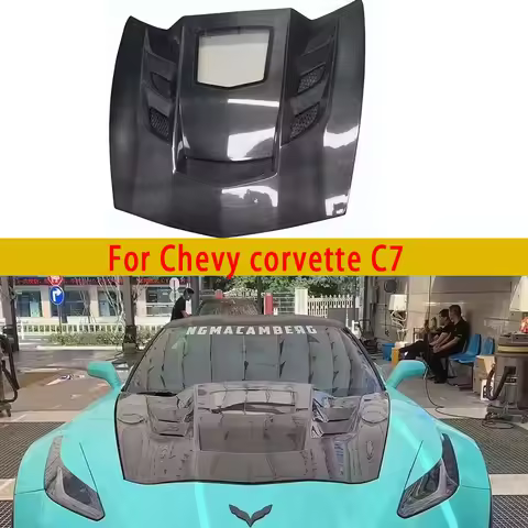 For Chevy corvette C7 Z06 Carbon Fiber Hood Engine Cover Hood Car Headliner Hood Cover 2014-2019 Car
